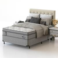 Cama Box Casal Probel Alabama com Euro Pillow e Molas Ensacadas 68x138x188 cm - Branco/Cinza - 2