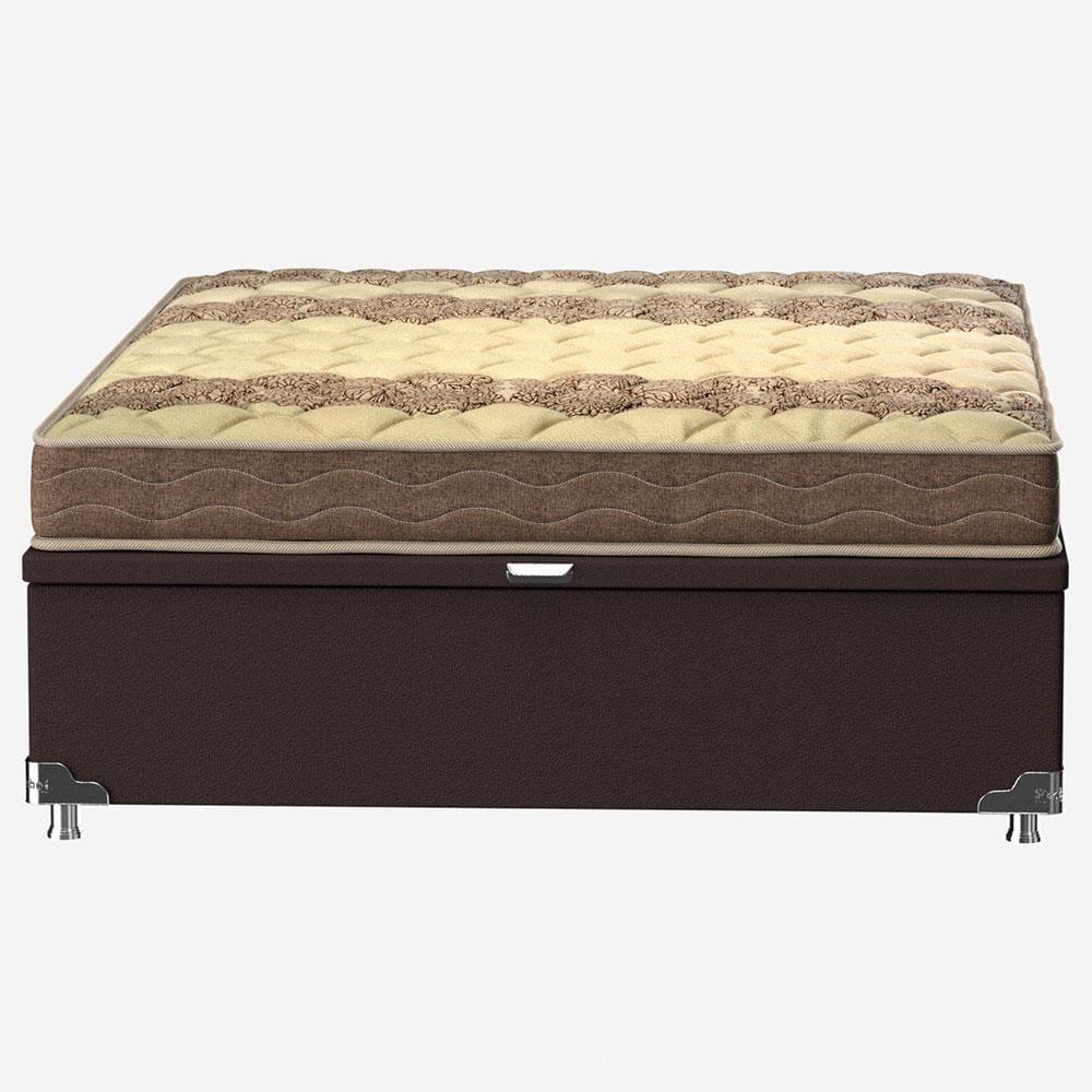 Cama Box de Casal Probel Guarda Costas Espuma D33 com Box Baú Probel Universal 54x138x188cm - Bege/Marrom - 4