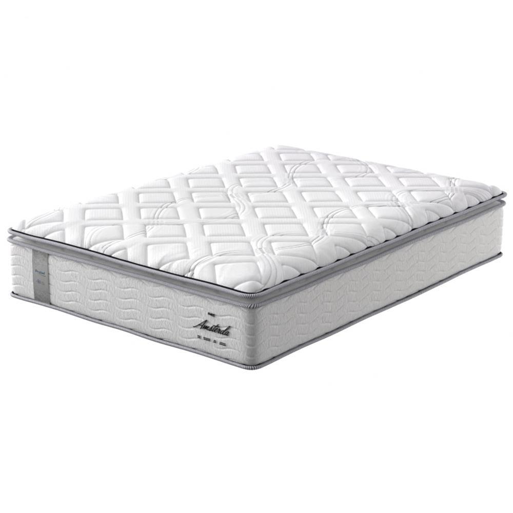 Cama Box Casal Probel Amsterdã com Pillow Top e Molas Ensacadas 72x138x188cm - Branco/Preto - 3