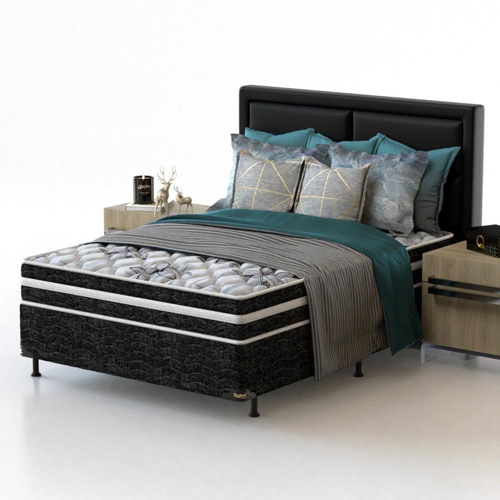 Cama Box de Casal Probel Guarda Costas Premium Hiper Firme Espuma D20, 28 e 40 60x138x188cm - Branco/Preto - 4