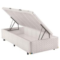Colchão de Solteiro Herval Frontier + Base Box Itaflex Universal com Baú 60,5x88x188 cm – Branco
