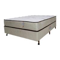 Cama Box Casal Castor Dome One Revestida em Tecido Suede + Colchão com Molejo Tecnopedic e Revestimento em Malha 27x138x188cm – Bege - 1