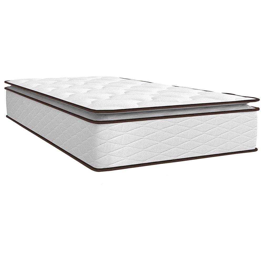 Cama Box de Solteiro Umaflex New Itália com Molas Ensacadas e Pillow Top D26 - 63x88x188cm - Branco/Marrom - 3
