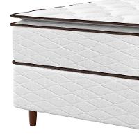 Cama Box de Solteiro Umaflex New Itália com Molas Ensacadas e Pillow Top D26 - 63x88x188cm - Branco/Marrom - 5