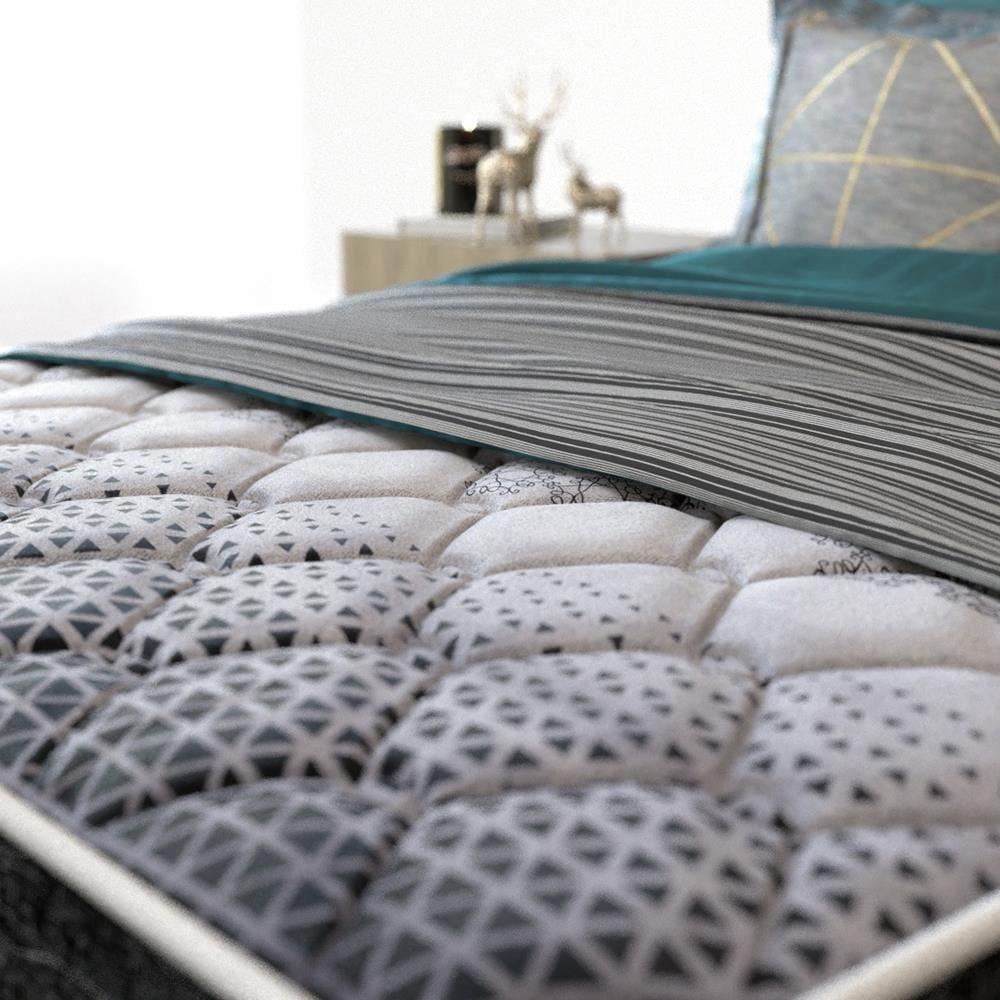 Cama Box de Solteiro Probel Guarda Costas Espuma D23 52x88x188cm - Branco/Preto - 6