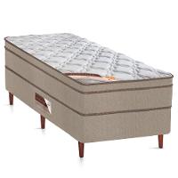 Cama Box Solteiro Castor Revolution com Molas Ensacadas 66x88x188cm – Branco/Bege - 1