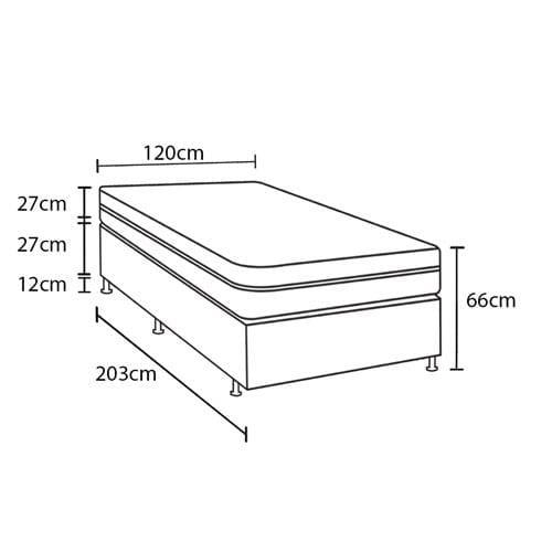 Cama Box Viúva Castor Revolution com Molas Ensacadas 66x120x203cm – Branco/Bege - 4