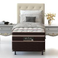 Cama Box Solteiro Probel Nevada com Euro Pillow e Molas Ensacadas 64x88x188 cm - Bege/Marrom - 3