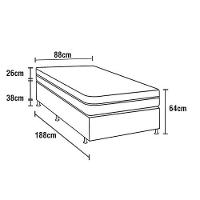 Cama Box Solteiro Probel Nevada com Euro Pillow e Molas Ensacadas 64x88x188 cm - Bege/Marrom - 9
