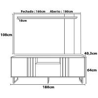 Rack Colibri Juruá com Painel Extensível Leme para TV de até 70" - 4