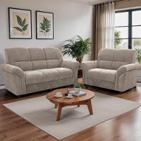 Sofá de 3 e 2 Lugares Cama inBox Mourato com 187cm e 140cm de Larguras e Revestidos em Bouclé - 1