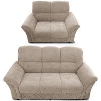 Sofá de 3 e 2 Lugares Cama inBox Mourato com 187cm e 140cm de Larguras e Revestidos em Bouclé - 2