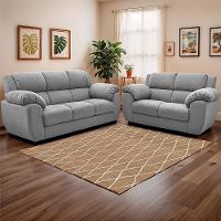 Sofá de 3 e 2 Lugares Cama inBox Paris com 202cm e 152cm de Larguras e Revestidos em Bouclé - 1