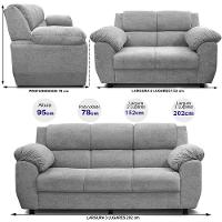 Sofá de 3 e 2 Lugares Cama inBox Paris com 202cm e 152cm de Larguras e Revestidos em Bouclé - 7