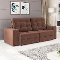 Sofá 4 Lugares Linoforte Bonno Retrátil - 230 cm de Largura + Painel Home Suspenso Colibri Tocantins com 160 cm de Largura, Ideal para TVs de até 60" - 2