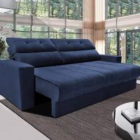 Sofá 3 lugares Cama Inbox Clean Reclinável - 190 cm de largura + Painel Home Suspenso Colibri Tocantins com 160 cm de largura para TVs de até 60" - 3