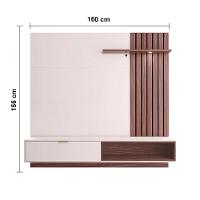 Sofá 3 lugares Cama Inbox Clean Reclinável - 190 cm de largura + Painel Home Suspenso Colibri Tocantins com 160 cm de largura para TVs de até 60"