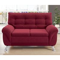 Sofá 3 e 2 Lugares Linoforte Arezzo Revestido em Tecido Suede com Larguras de 202cm e 152cm