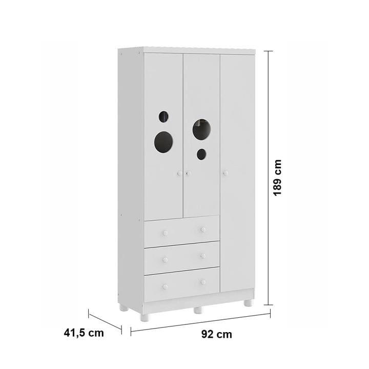 Guarda-Roupa Infantil Peroba Duda Plus com 92 cm de largura + Cômoda com 4 Gavetas e 65,1 cm de largura + Berço Americano - 5