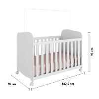 Berço Americano + Cômoda Infantil Peroba Duda Plus com 1 Porta, 4 Gavetas e 1 Prateleira - 95,3cm de largura