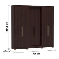 Guarda-Roupa Casal Bartira Napoli UP 6 Portas e 4 Gavetas + Cama Box Conjugada Casal Umaflex New Florença com Molas Ensacadas 55x138x188cm - 5