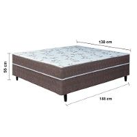 Guarda-Roupa Casal Bartira Ville com 6 Portas e 2 Gavetas + Cama Box Conjugada Casal Umaflex New Florença com Molas Ensacadas 55x138x188cm