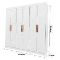 Guarda-Roupa Casal Bartira Ville com 6 Portas e 2 Gavetas + Cama Box Conjugada Casal Umaflex New Florença com Molas Ensacadas 55x138x188cm - 5