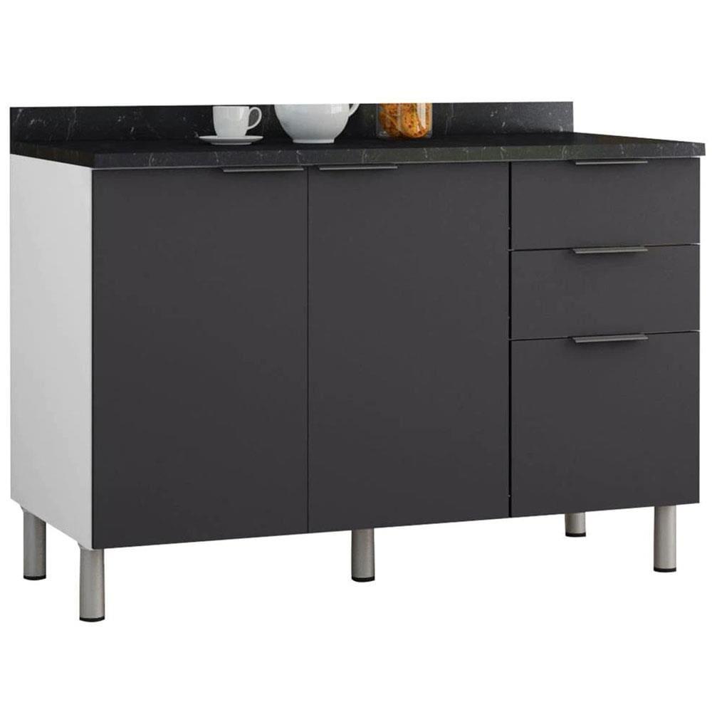 Cozinha Completa Bartira Rubi com 6 Portas, 3 Gavetas e 3 Prateleiras - 280cm de largura - 6