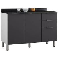 Cozinha Completa Bartira Rubi com 6 Portas, 3 Gavetas e 3 Prateleiras - 280cm de largura - 6