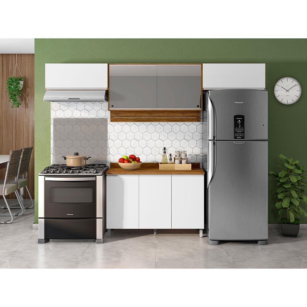 Cozinha Completa Bartira Amazonita com 7 Portas e 3 Prateleiras - 280cm de largura - 1