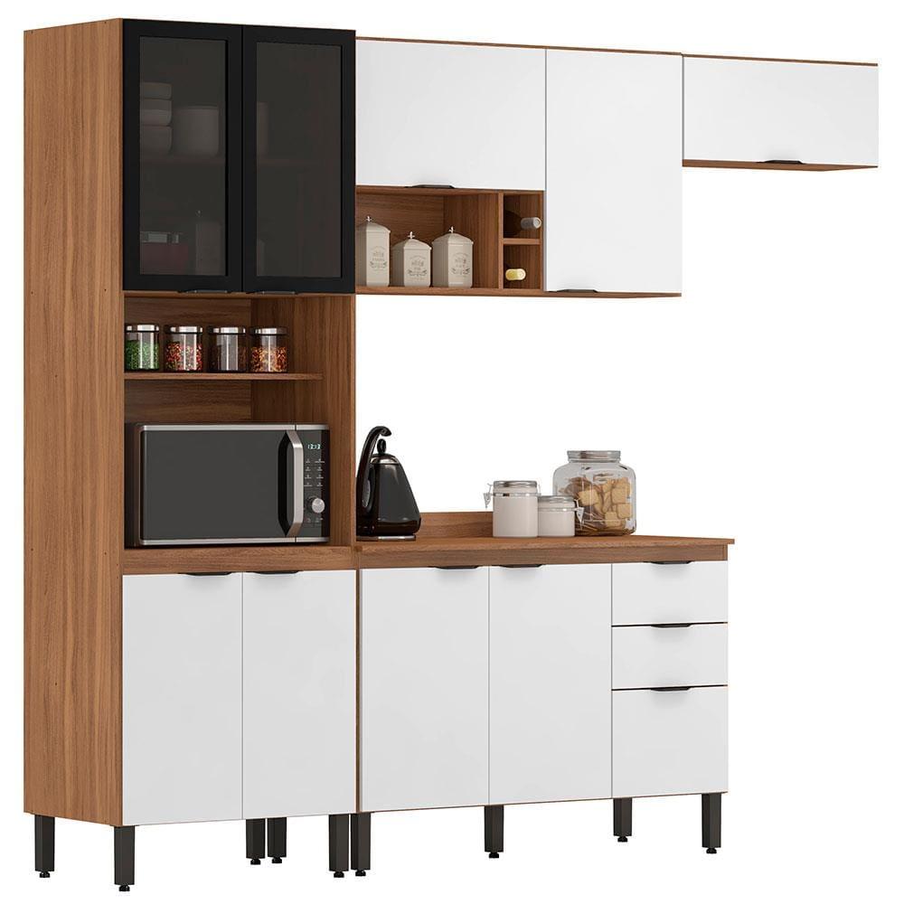 Cozinha Completa Demóbile Firenze com 10 Portas, 2 Gavetas e 7 Prateleiras - 259,5cm de largura - 2