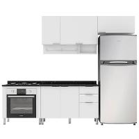 Cozinha Compacta Bartira Rubi com 5 Portas, 3 Gavetas e 3 Prateleiras - 202,2cm de largura - 2