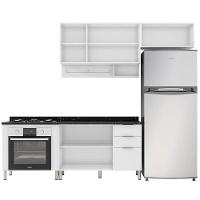 Cozinha Compacta Bartira Rubi com 5 Portas, 3 Gavetas e 3 Prateleiras - 202,2cm de largura - 3