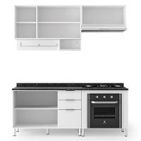 Cozinha Completa Bartira Rubi com 5 Portas, 3 Gavetas e 3 Prateleiras - 200cm de largura - 3