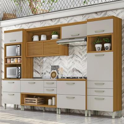 Cozinha Completa Nesher Princesa MDF 8 Portas 7 Gavetas e 17 Prateleiras - 334cm de Largur