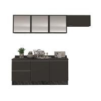 Cozinha Completa Bartira Linea 6 Portas, 3 Gavetas e Portas de Vidro - 260cm de largura - 1