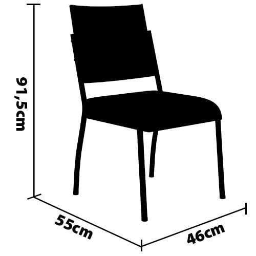 Mesa de Jantar Retangular Fabone Alexa Tampo de Vidro 140x80cm com 6 Cadeiras Dora Revestidas em Courino - 4