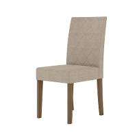 Mesa de Jantar Retangular Poliman Helo com 6 Cadeiras Revestidas em Suede - 160 cm de Largura