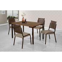 Mesa de Jantar Retangular Aço Nobre Kansas com 4 Cadeiras - 2