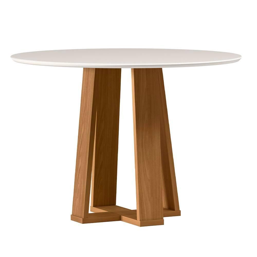 Mesa de Jantar Redonda New Ceval Copenhague com 4 Cadeiras Estofadas - 2