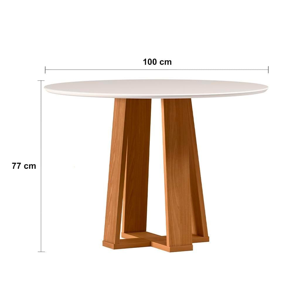 Mesa de Jantar Redonda New Ceval Copenhague com 4 Cadeiras Estofadas - 6