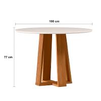 Mesa de Jantar Redonda New Ceval Copenhague com 4 Cadeiras Estofadas - 6