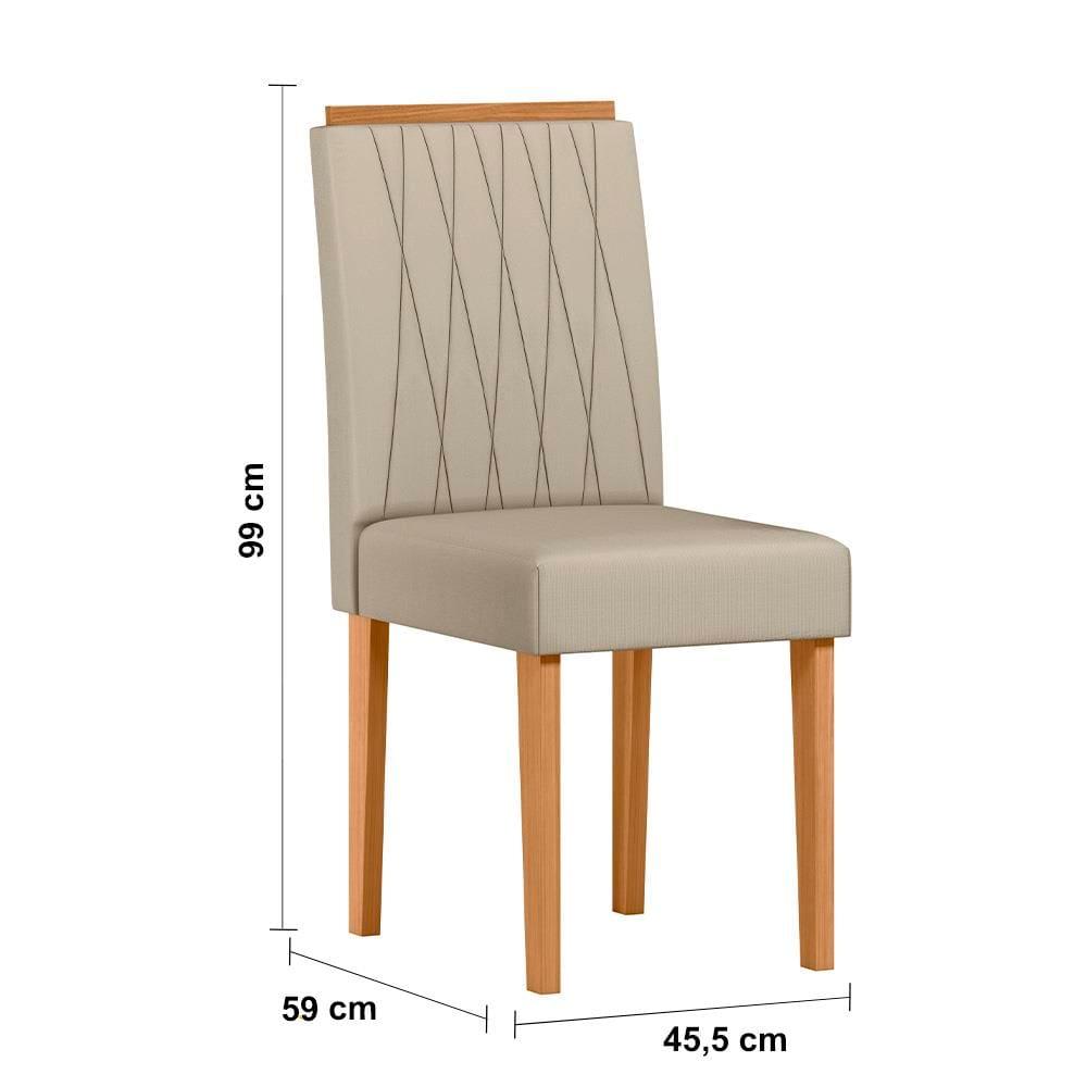 Mesa de Jantar Retangular New Ceval Amsterdam com 4 Cadeiras Estofadas e Revestidas - 5