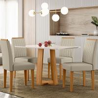 Mesa de Jantar Retangular New Ceval Amsterdam com 4 Cadeiras Estofadas e Revestidas - 1