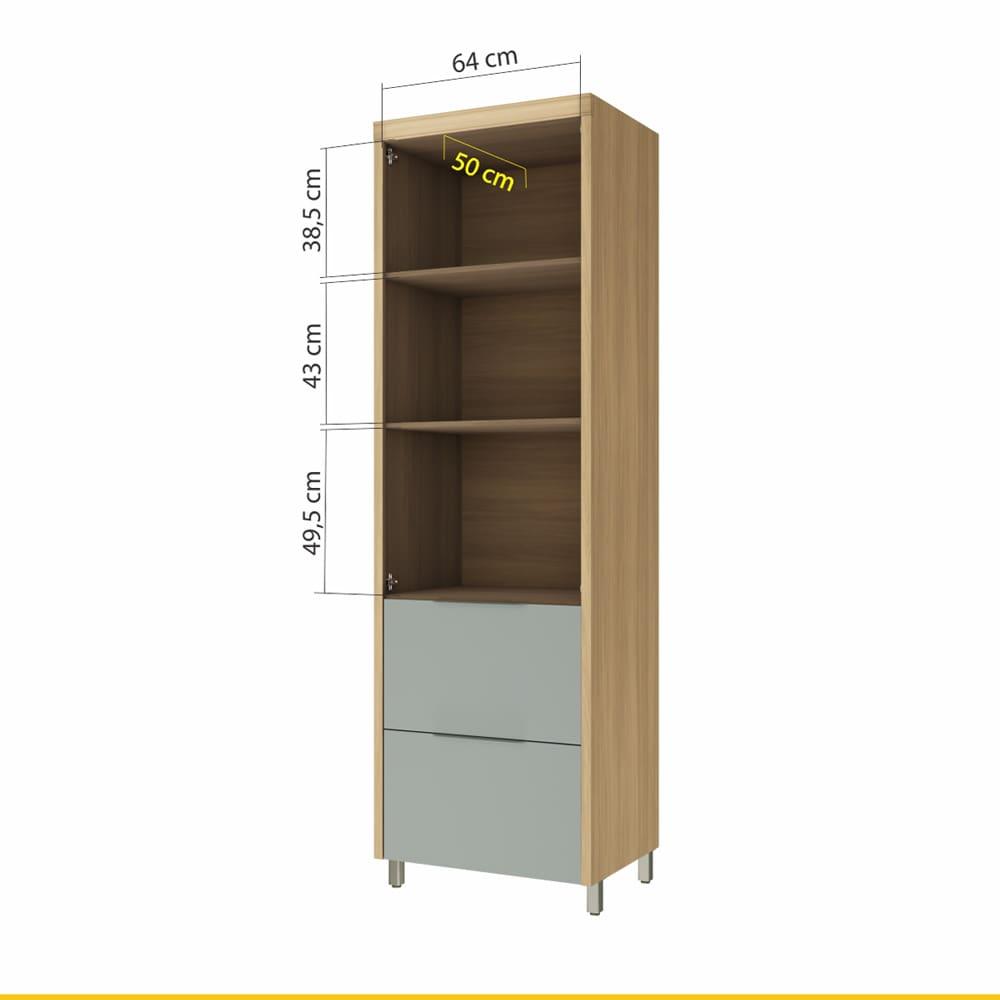 Paneleiro Nesher Marquesa 70cm MDF 15mm com 2 Portas, 2 Gavetas e 3 Prateleiras - 3