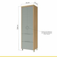 Paneleiro Nesher Marquesa 70cm MDF 15mm com 2 Portas, 2 Gavetas e 3 Prateleiras