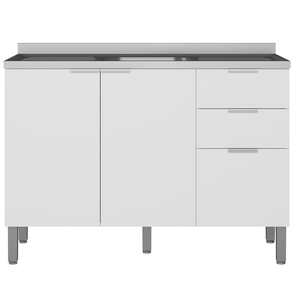 Balcão Bartira Universal com 2 Portas e 3 Gavetas - 120 cm de Largura - 2