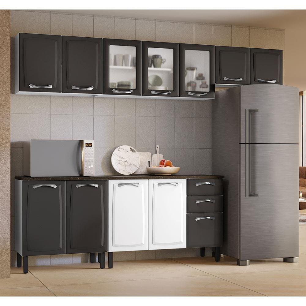 Cozinha Compacta Itatiaia New Premium com 12 Portas, 2 Gavetas e 10 Prateleiras - 280cm de largura - 1