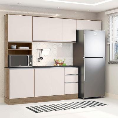 Cozinha Compacta Poliman Paris com 9 Portas, 2 Gavetas e 6 Prateleiras - 260cm de largura