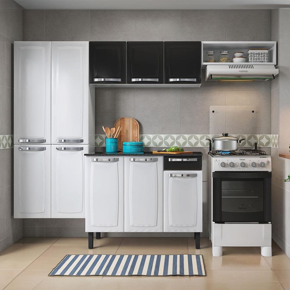 Cozinha Compacta Itatiaia Rose com 10 Portas, 1 Gaveta e 6 Prateleiras - 245cm de Largura - 1